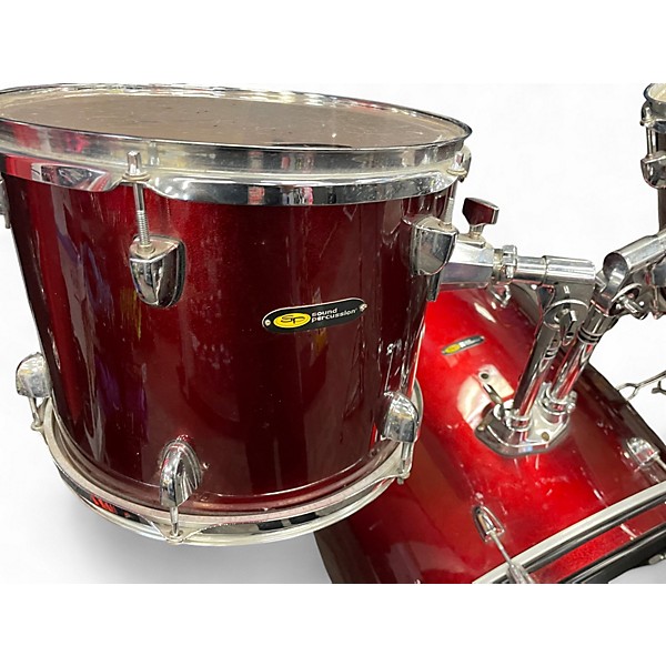 Used Sound Percussion Labs 5 Piece Drum Kit Metallic Red Drum Kit