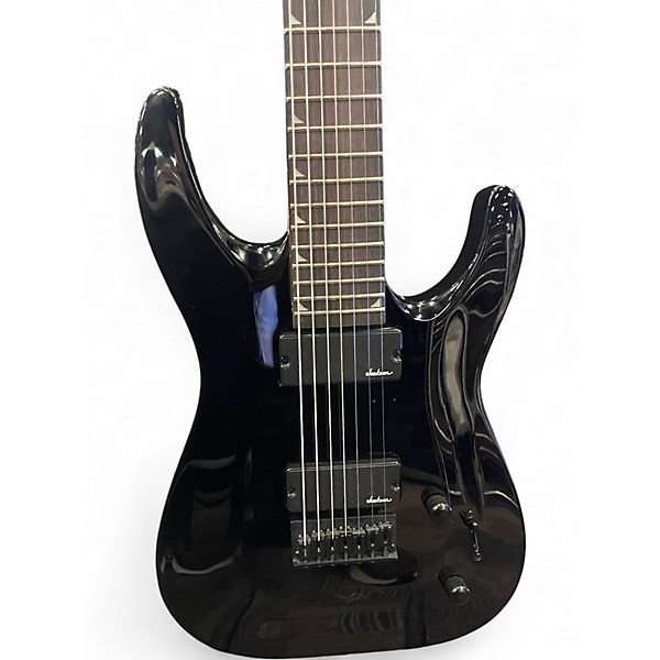 Used Jackson JS22-7 Dinky 7 String Black Solid Body Electric Guitar