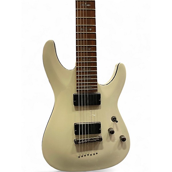 Used Schecter Guitar Research Demon 7 String Antique White Solid Body Electric Guitar