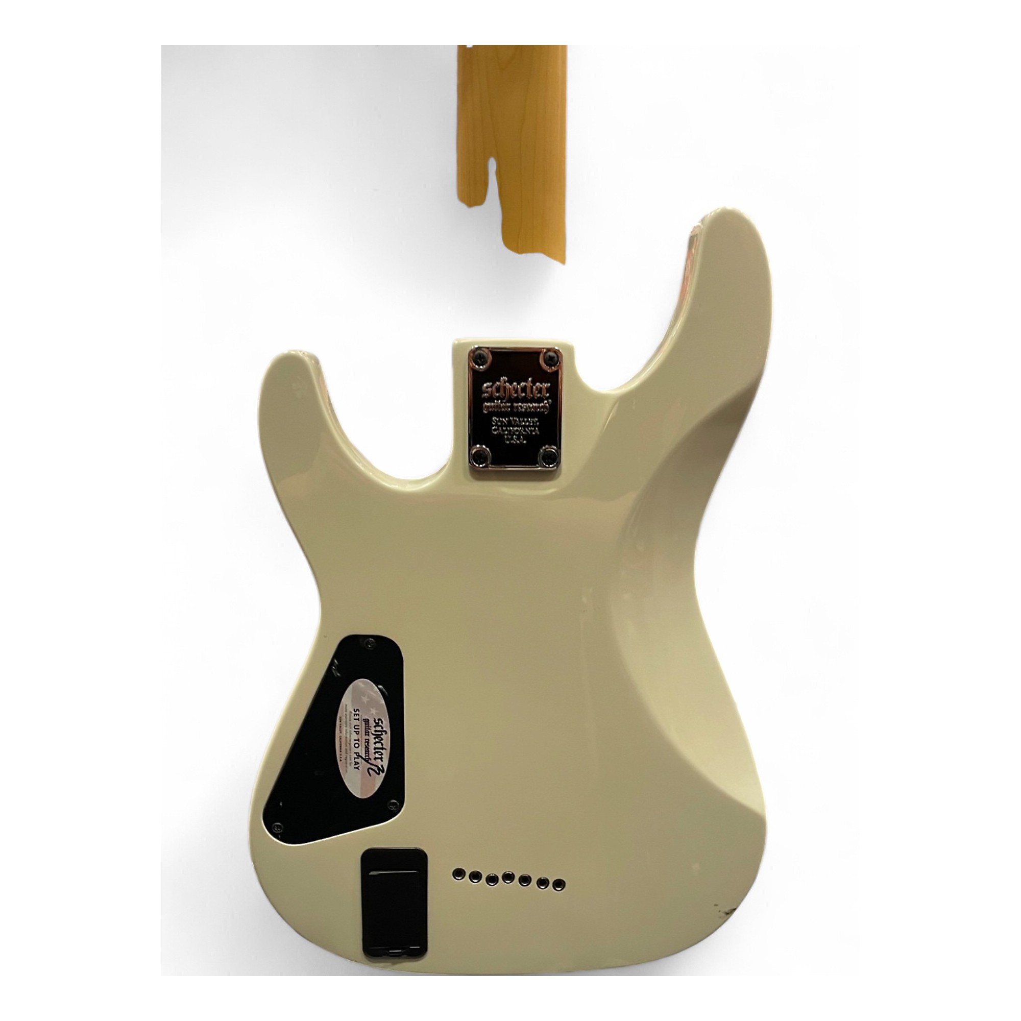 Used Schecter Guitar Research Demon 7 String Antique White Solid