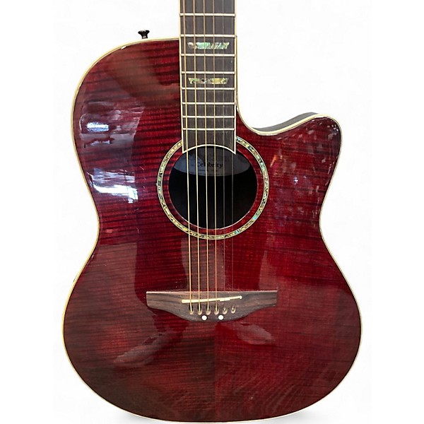 Used Ovation GC24D Celebrity Cherry Acoustic Electric Guitar