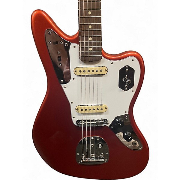 Used Fender Johnny Marr Signature Jaguar Chrome Red Metallic Solid Body Electric Guitar