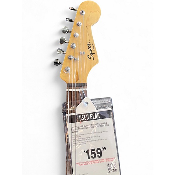 Used Squier Bullet Stratocaster 2 Color Sunburst Solid Body Electric Guitar