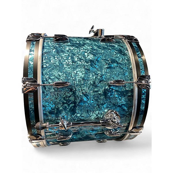 Used Gretsch Drums 20in Broadkaster Bass Drum Metallic Aqua Marine Drum