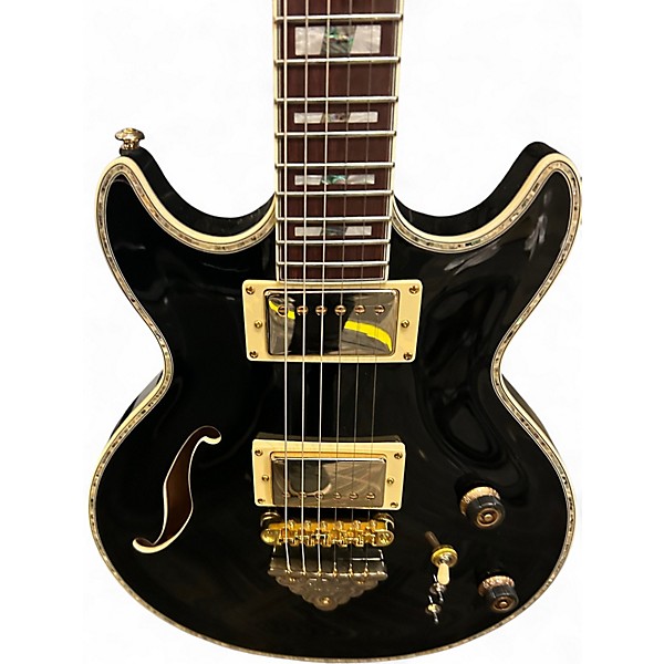 Used Ibanez AG95 Artcore Expressionist Black and Gold Hollow Body Electric Guitar
