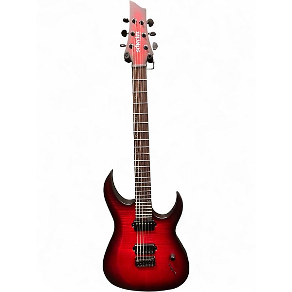 Used Schecter Guitar Research Sunset Extreme Satin Red Solid Body Electric Guitar