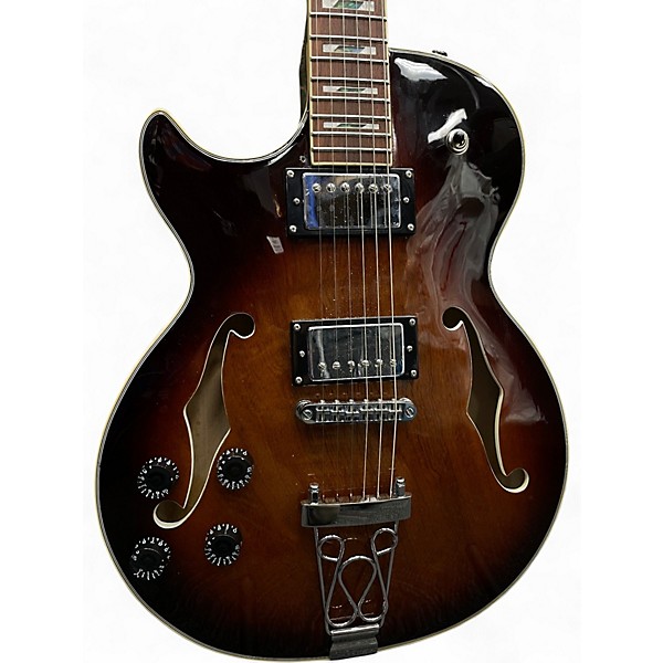 Used Iyv IJZ-300 Lefty 2 Color Sunburst Hollow Body Electric Guitar