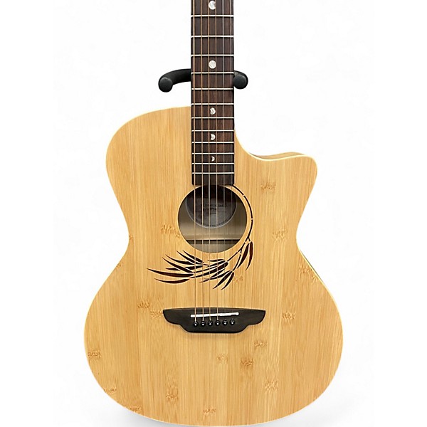 Used Luna Woodland Bamboo Natural Acoustic Electric Guitar