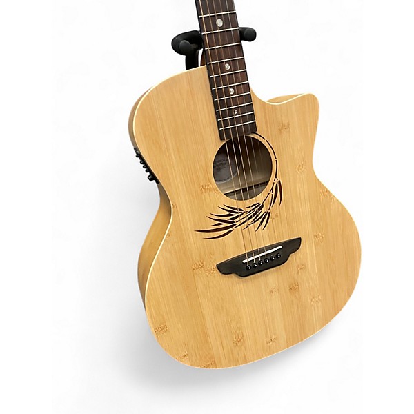 Used Luna Woodland Bamboo Natural Acoustic Electric Guitar