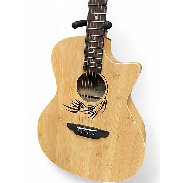 Used Luna Woodland Bamboo Natural Acoustic Electric Guitar