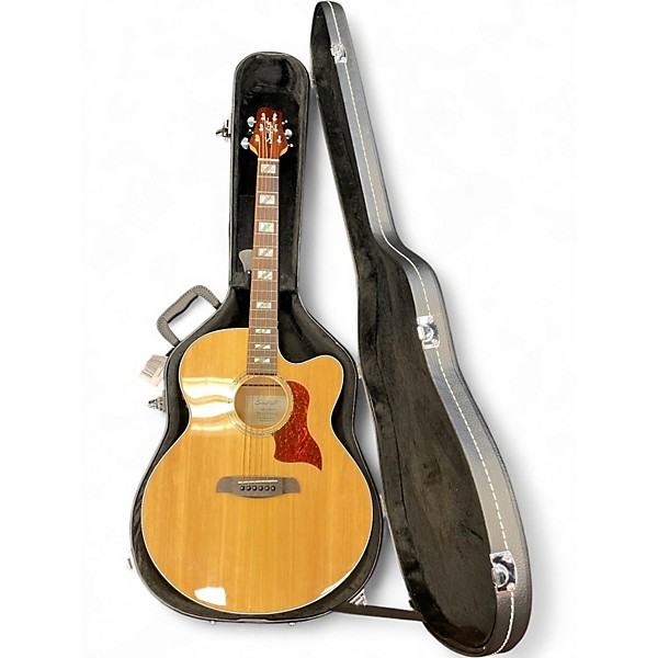 Used Sawtooth STMPLAEJC Natural Acoustic Electric Guitar