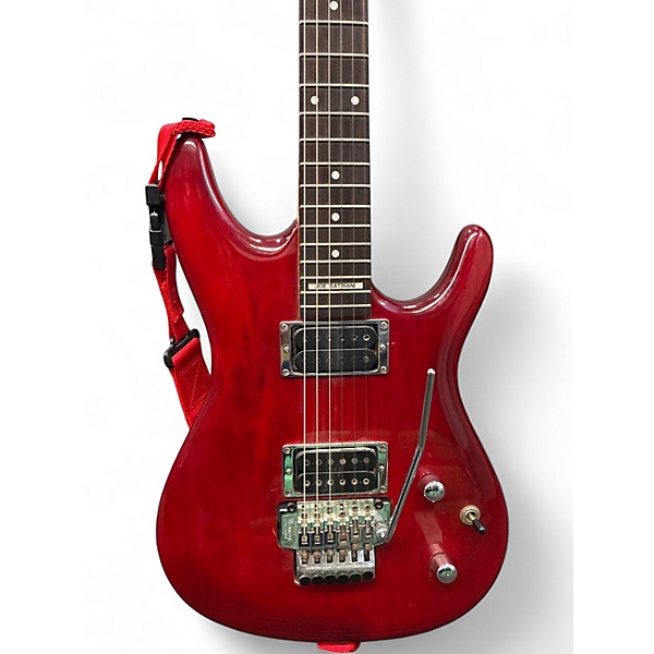 Used Ibanez JS100 Joe Satriani Signature Trans Red Solid Body Electric Guitar