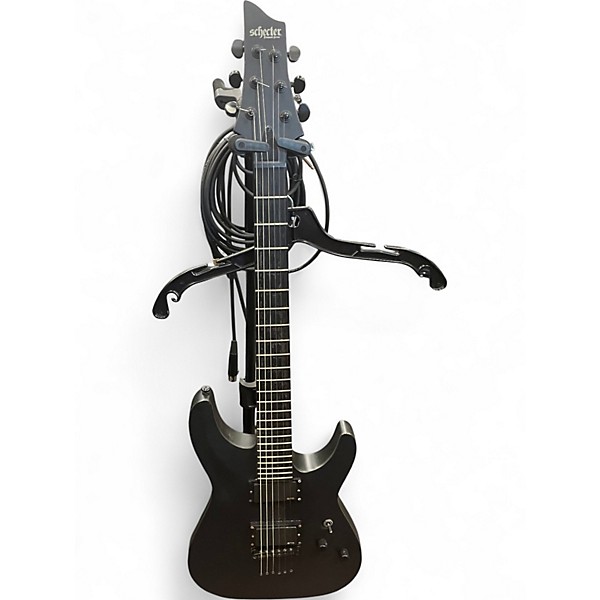 Used Schecter Guitar Research DIAMOND C1 BLACKOUT Black Solid Body Electric Guitar