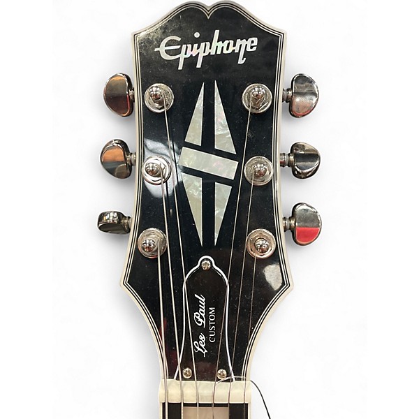 Used Epiphone Les Paul Custom Silverburst Solid Body Electric Guitar