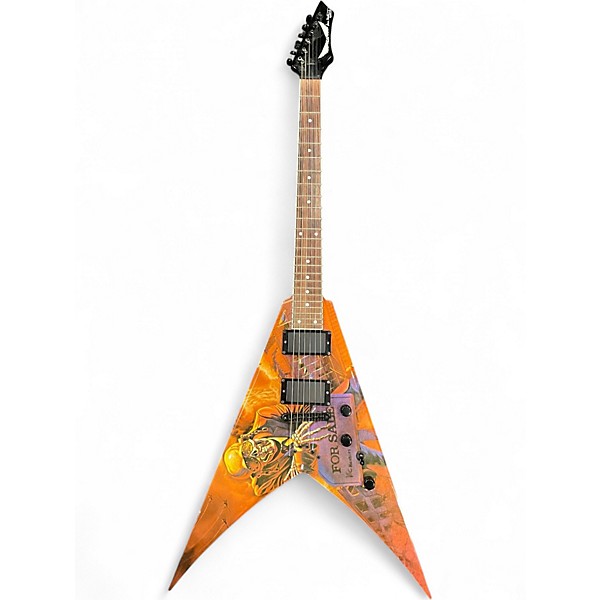 Used Dean Dave Mustaine Signature V Peace Sells Custom Graphic Solid Body Electric Guitar