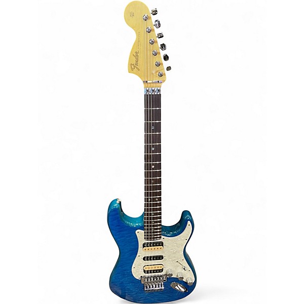 Used Fender Michiya Haruhata Stratocaster Blue Solid Body Electric Guitar