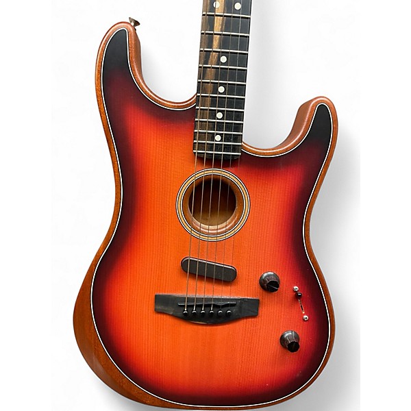 Used Fender Acoustasonic 3 Color Sunburst Acoustic Electric Guitar