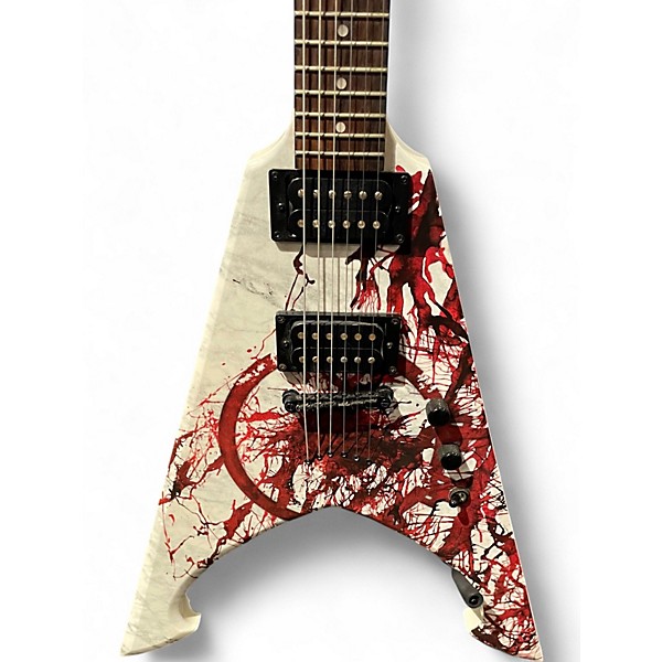 Used Dean Michael Amott Signature Tyrant X Splatter White Solid Body Electric Guitar