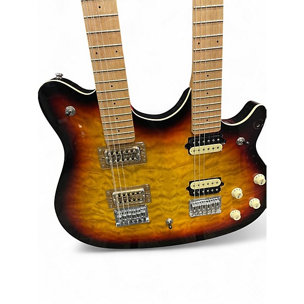 Used OLP DOUBLE NECK 6/12 Sunburst Solid Body Electric Guitar