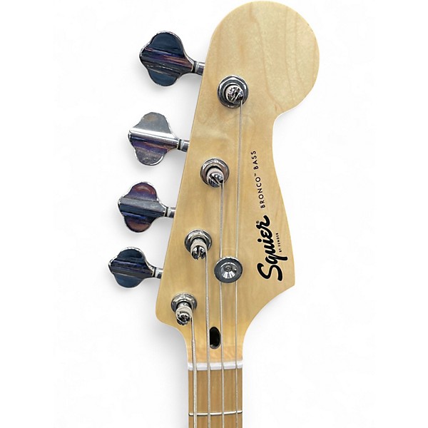 Used Squier Bronco Arctic White Electric Bass Guitar
