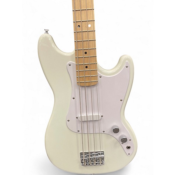 Used Squier Bronco Arctic White Electric Bass Guitar
