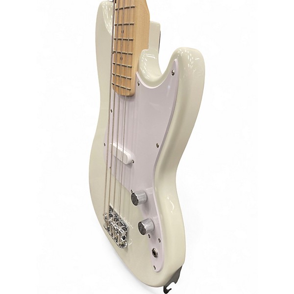 Used Squier Bronco Arctic White Electric Bass Guitar