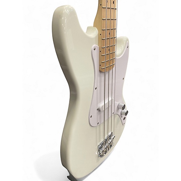 Used Squier Bronco Arctic White Electric Bass Guitar
