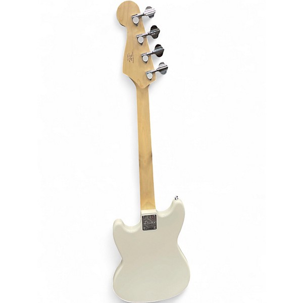 Used Squier Bronco Arctic White Electric Bass Guitar