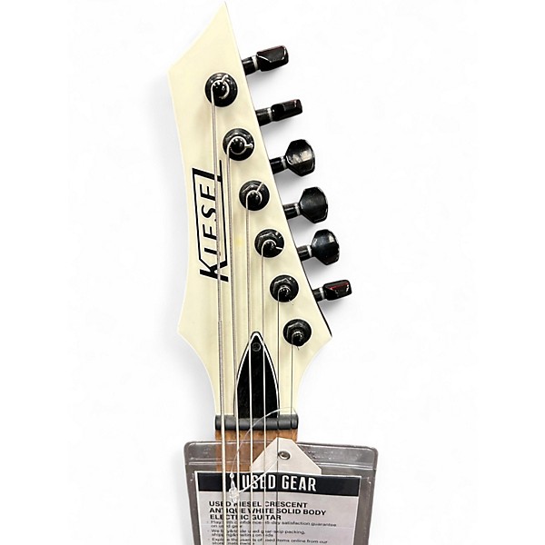 Used Kiesel Crescent Antique White Solid Body Electric Guitar