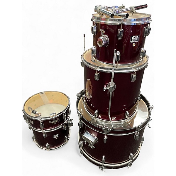 Used CB Percussion 5 Piece SP Series Burgundy Drum Kit
