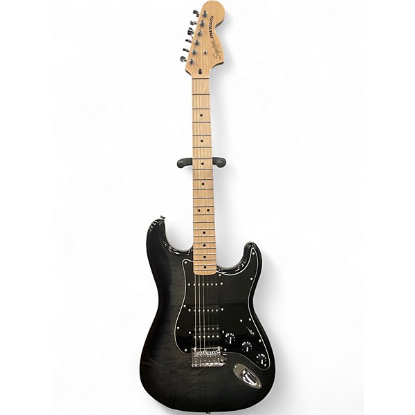 Used Squier Affinity Series Stratocaster FMT HSS Trans Black Solid
