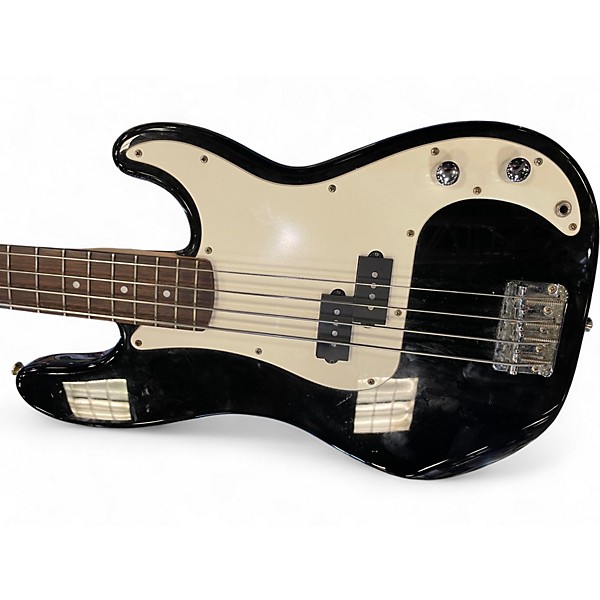 Used Squier Precision Bass Black and White Electric Bass Guitar