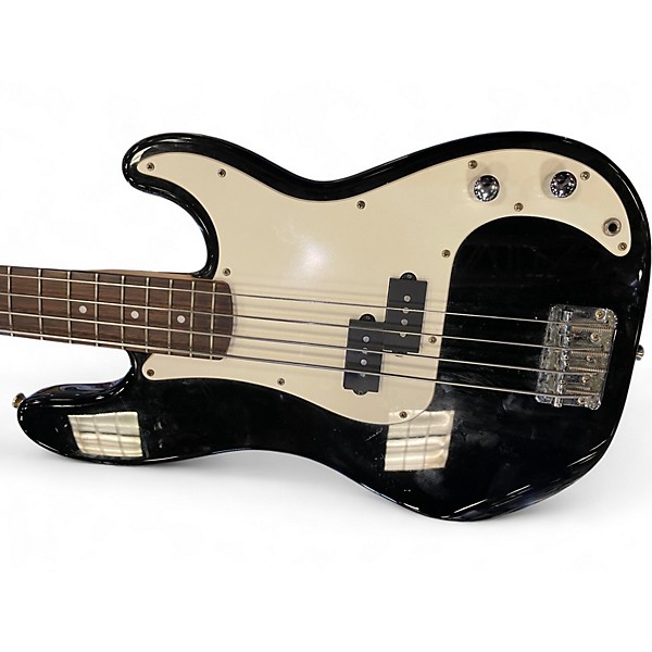 Used Squier Precision Bass Black and White Electric Bass Guitar