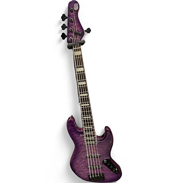 Used Lion Bass Bela Purple Electric Bass Guitar