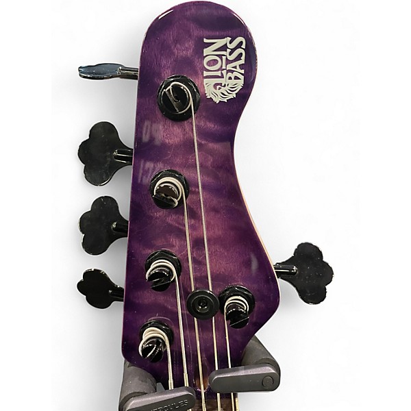 Used Lion Bass Bela Purple Electric Bass Guitar