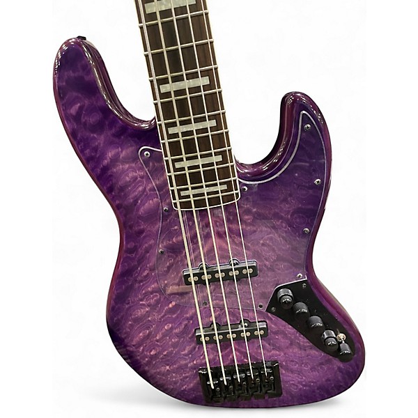 Used Lion Bass Bela Purple Electric Bass Guitar