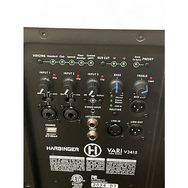 Used Harbinger Vari V3415 Powered Speaker
