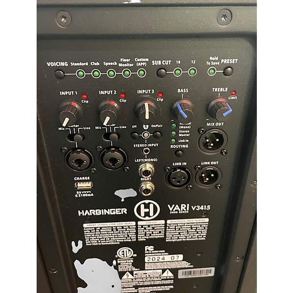 Used Harbinger Vari V3415 Powered Speaker