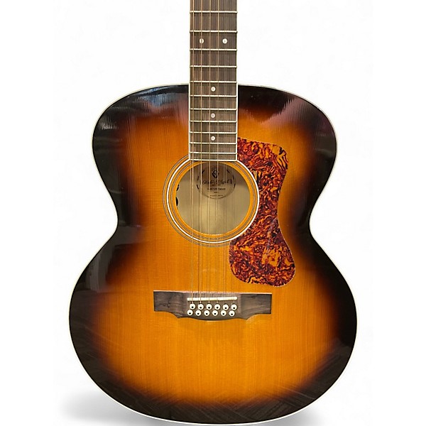 Used Guild F-2512E Deluxe 3 Color Sunburst 12 String Acoustic Guitar