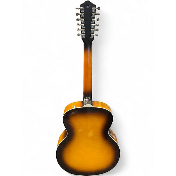 Used Guild F-2512E Deluxe 3 Color Sunburst 12 String Acoustic Guitar