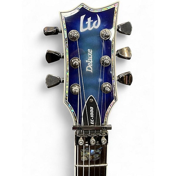 Used ESP EC1000 Deluxe Ocean Blue Burst Solid Body Electric Guitar