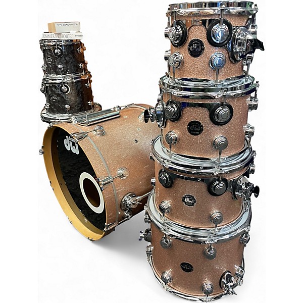 Used DW 5 Piece Collector's Series Silver Sparkle Drum Kit