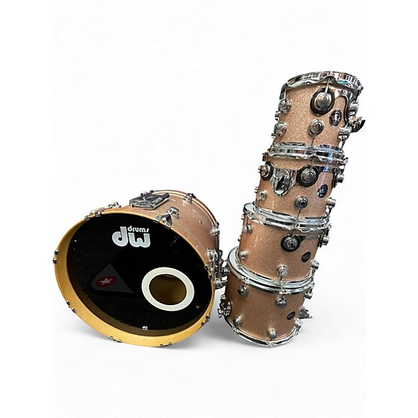Used DW 5 Piece Collector's Series Silver Sparkle Drum Kit