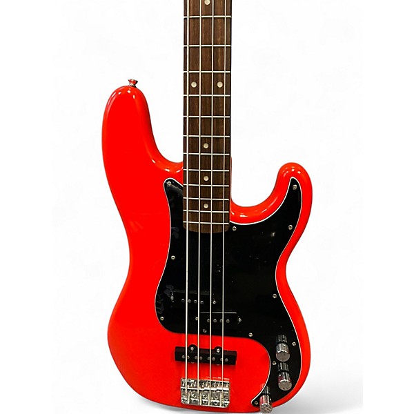 Used Squier AFFINITY PJ Candy Apple Red Electric Bass Guitar
