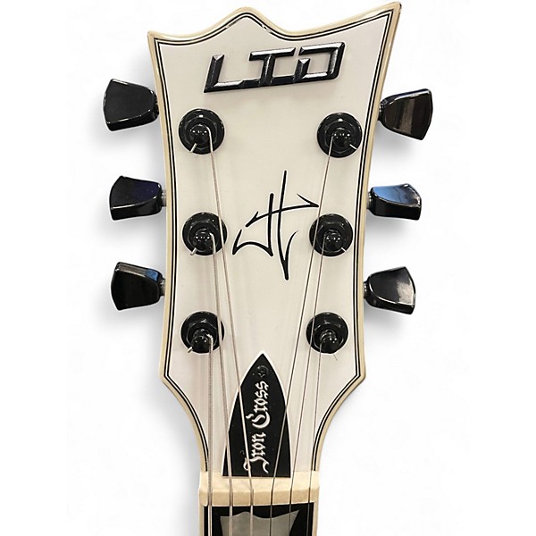 Used ESP LTD James Hetfield Signature Iron Cross Arctic White Solid Body Electric Guitar