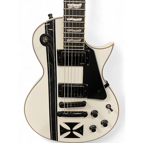 Used ESP LTD James Hetfield Signature Iron Cross Arctic White Solid Body Electric Guitar