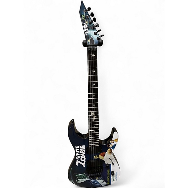Used ESP LTD Kirk Hammett Signature White Zombie Custom Graphic Solid Body Electric Guitar