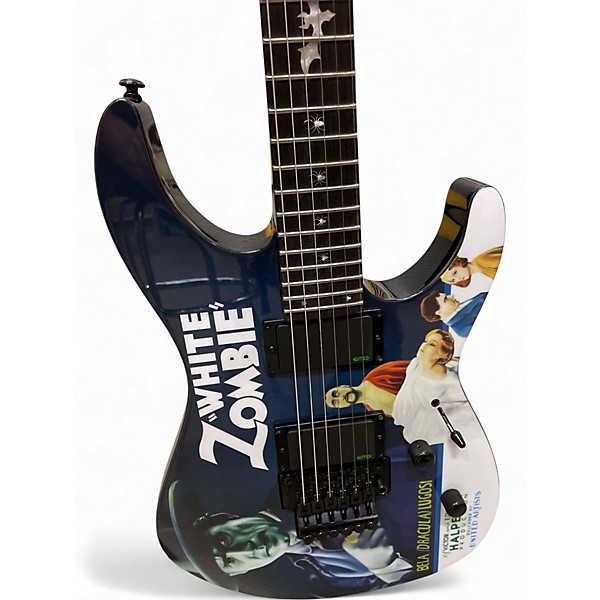 Used ESP LTD Kirk Hammett Signature White Zombie Custom Graphic Solid Body Electric Guitar