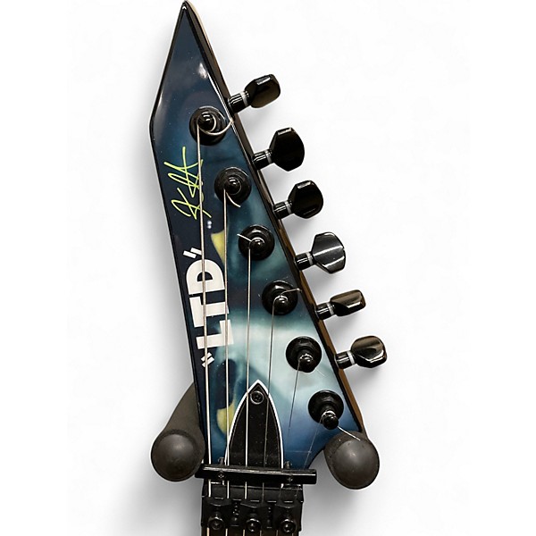 Used ESP LTD Kirk Hammett Signature White Zombie Custom Graphic Solid Body Electric Guitar