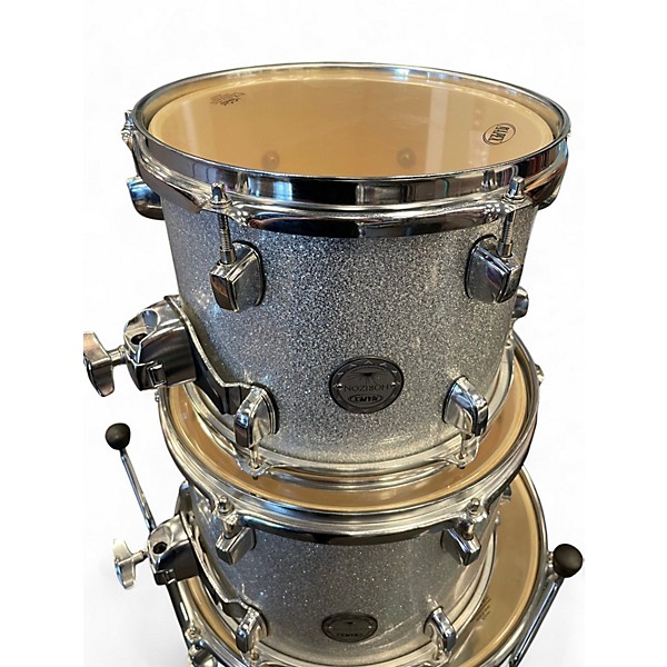 Used Mapex 5 Piece Horizon Silver Sparkle Drum Kit